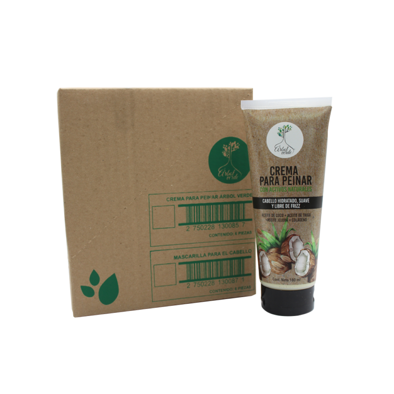 ecare Caja de Crema para Peinar Árbol Verde 180 ml. (6 pzs.)