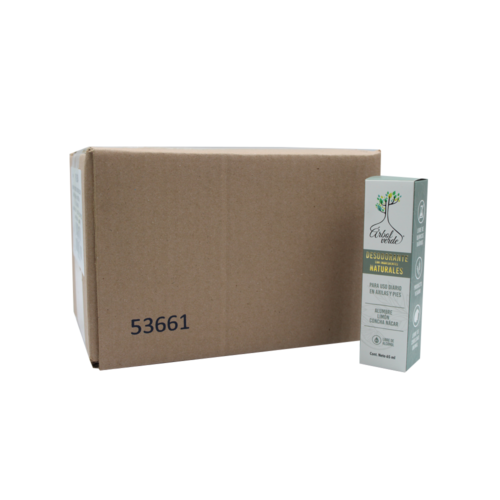 Caja Desodorante Árbol Verde 60 ml (24 pzas.)