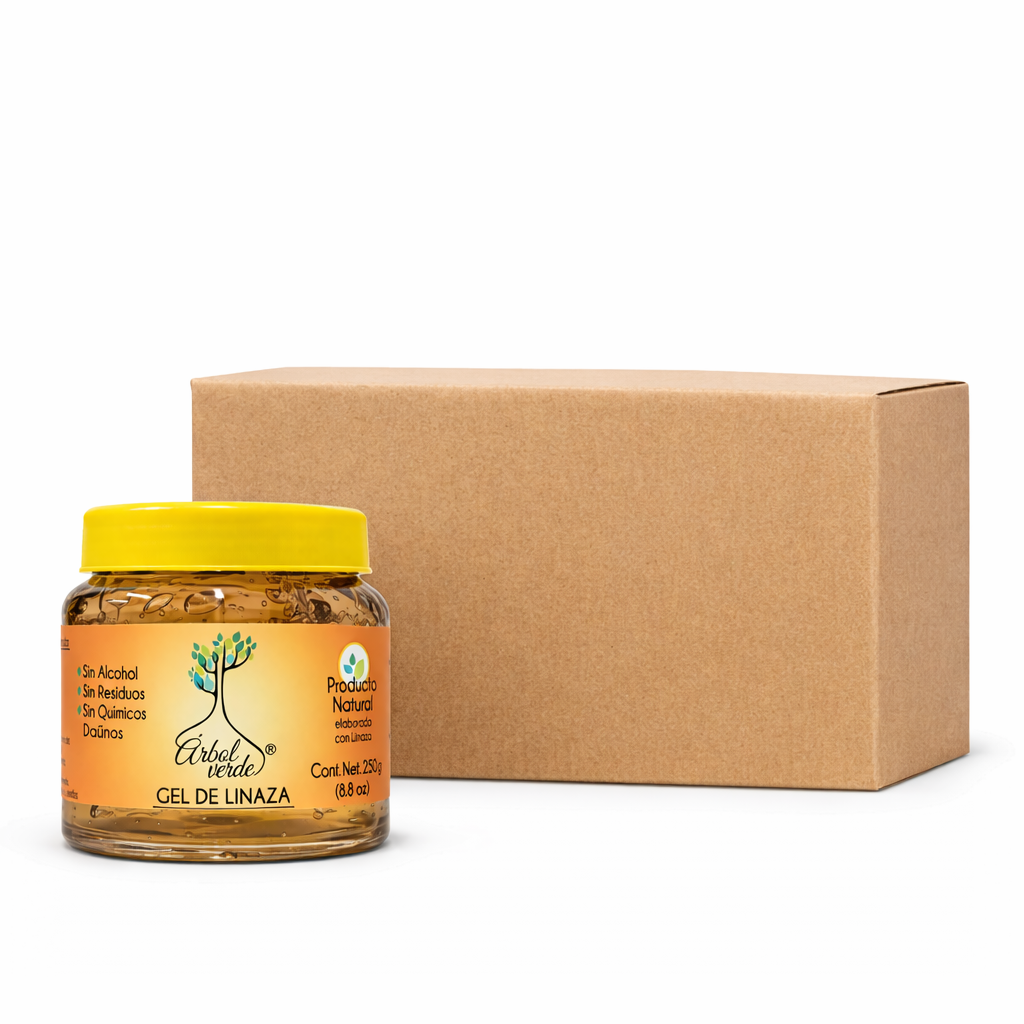 Caja de Gel de Linaza Árbol Verde 250 gr (24 pzs)