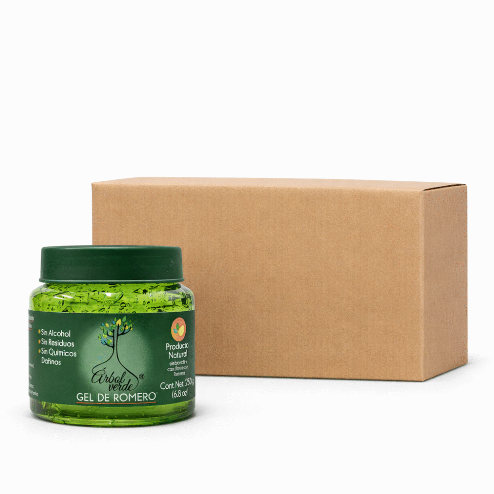Caja de Gel de Romero Árbol Verde 250 gramos (24 Pzs)