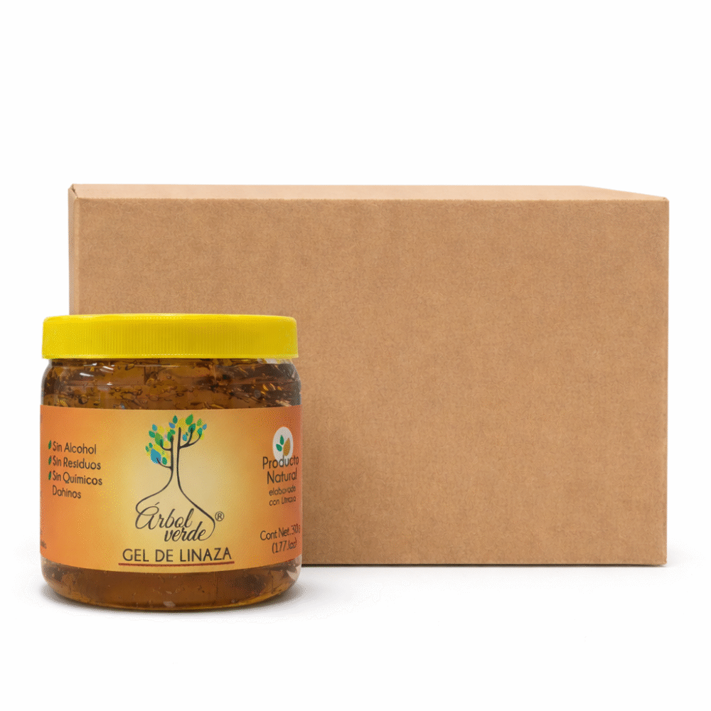 Caja de Gel de Linaza Árbol Verde 500 gr (12 pzs)