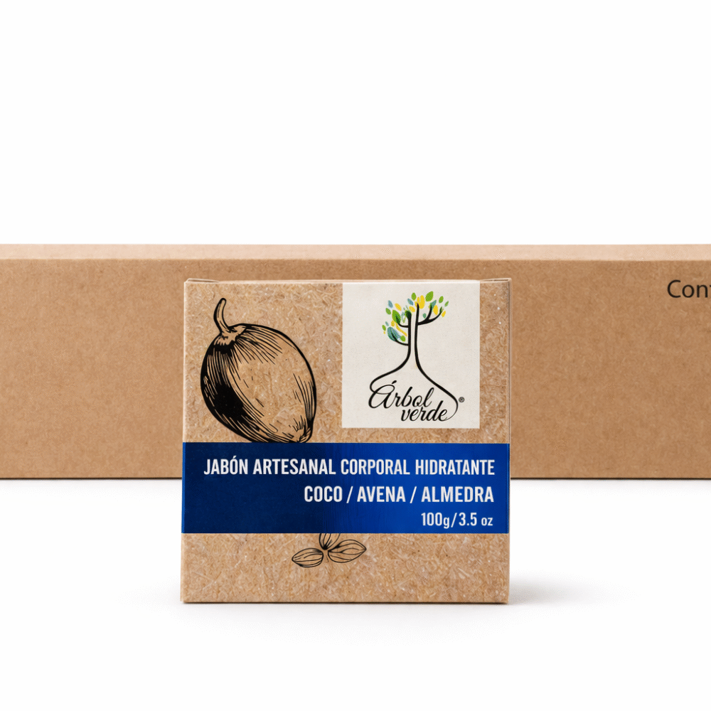 Caja Árbol Verde Jabón Barra Corporal Hidratante 100 gr. (12 pzas.)