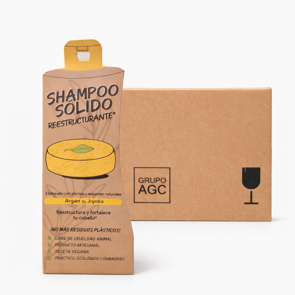 Caja Árbol Verde Shampoo Sólido Reestructurante Argán y Jojoba (8 pzs)