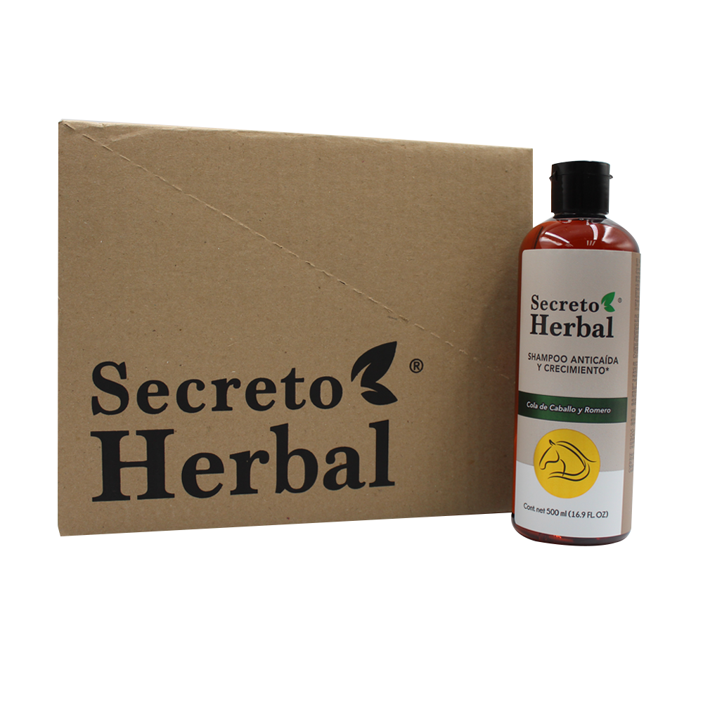 Caja de Shampoo Anticaída y Crecimiento Secreto Herbal 500 ml. (12 pzas.)