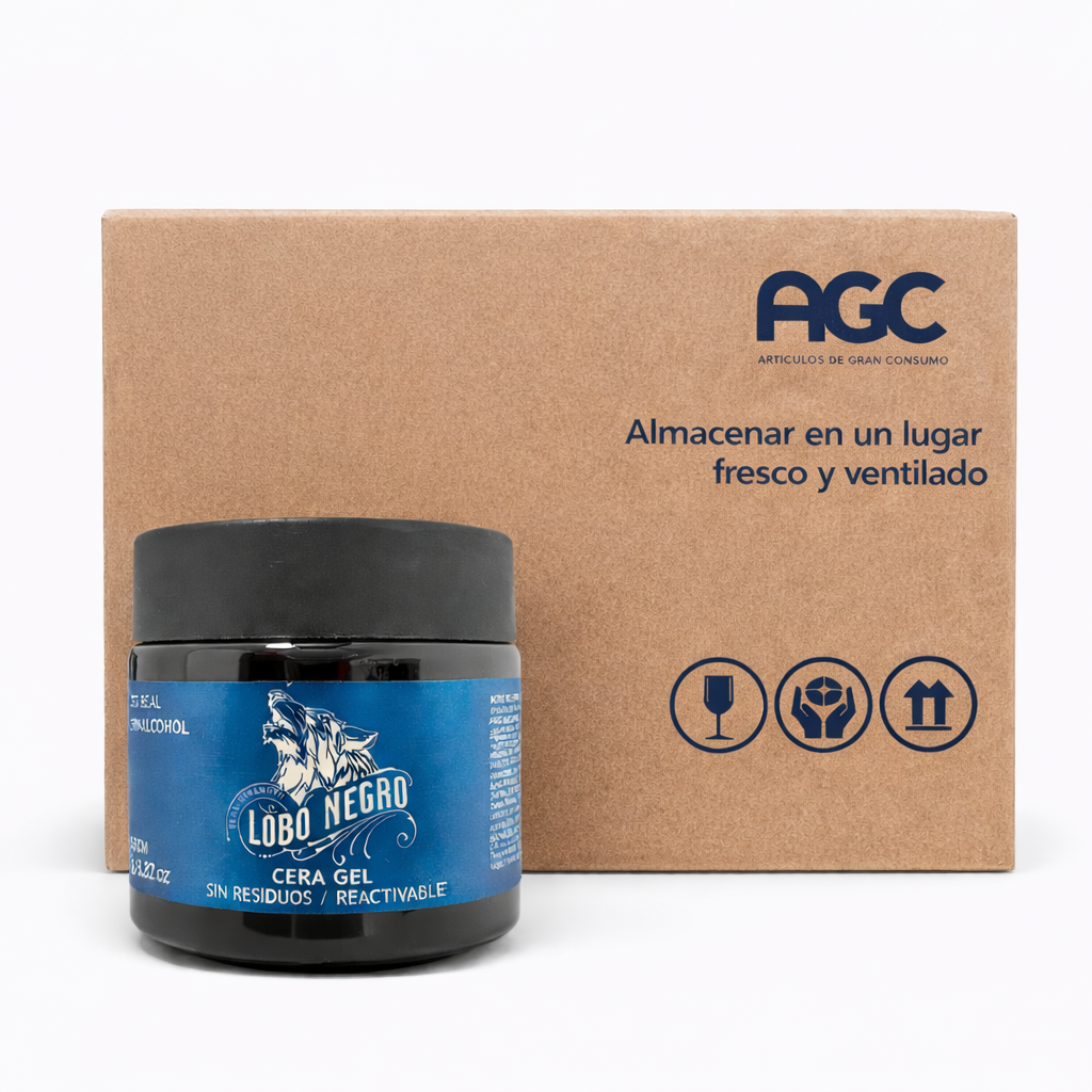 Caja Lobo Negro Cera Gel  (12 Pzs.)