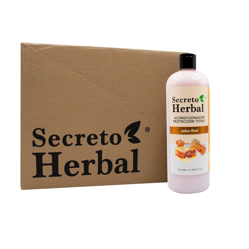 Caja de Acondicionador con Cola de Caballo y Jalea Real Secreto Herbal 1lt. (6 pzas)