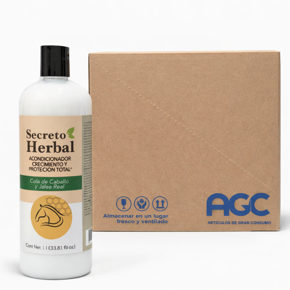 Caja de Acondicionador con Cola de Caballo y Jalea Real Secreto Herbal 1lt. (6 pzas)