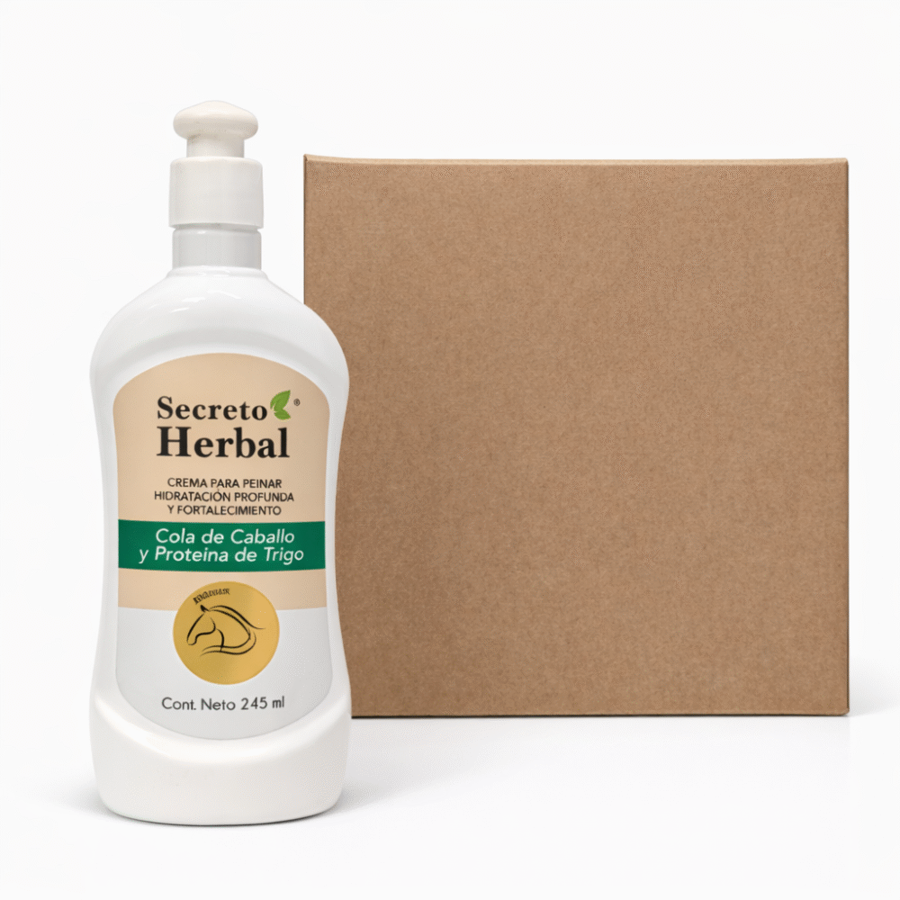 Caja de Crema Para Peinar Rizos Definidos Proteína de Trigo Secreto Herbal (Caja 12 pzs.)