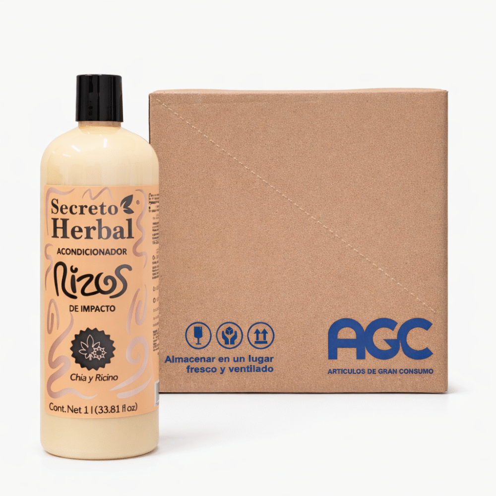 Caja de Acondicionador Rizos Chía y Ricino 1L (6 pzas.)