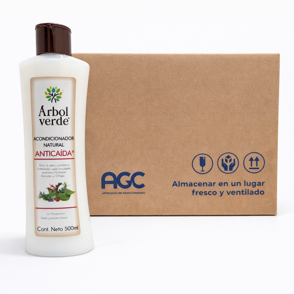 Caja Árbol Verde Acondicionador Anticaída 500ml (12 Pzs)