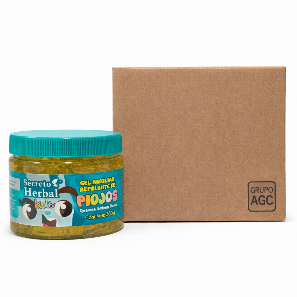 Caja Secreto Herbal Kids Gel Para Piojos Quassia, Neem y Ruda 350 gr