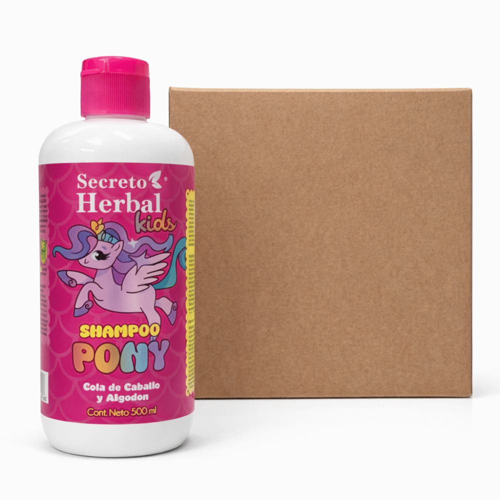 Caja Secreto Herbal Kids Shampoo Cola de Caballo y Algodón 500 ml (6 Pzs)