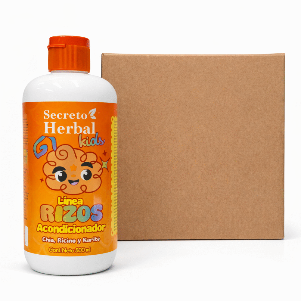 Caja Secreto Herbal Kids Acondicionador Chía, Ricino y Karité 500 ml (6 Pzs)