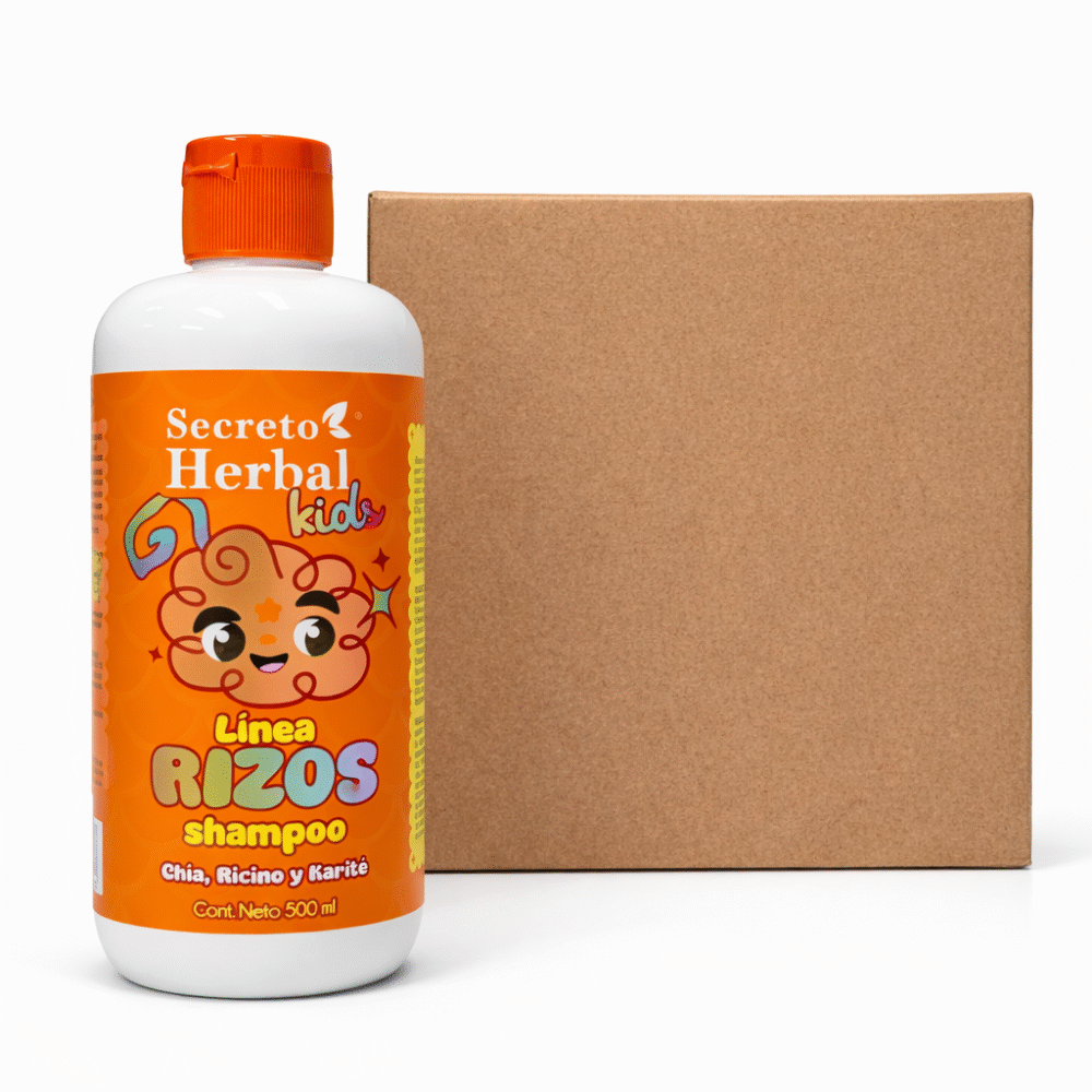 Caja Secreto Herbal Kids Shampoo Chía, Ricino y Karité 500 ml (6 Pzs)