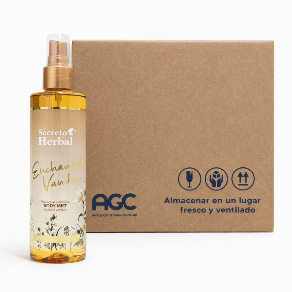 Caja Secreto Herbal Body Mist Enchanted Vainilla 250 ml (12 Pzs)
