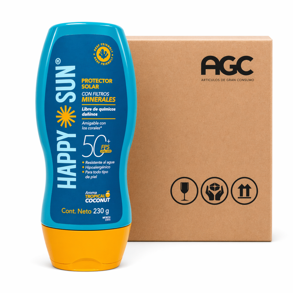 Caja Happy Sun Protector Solar Adultos 50 FPS 230G (8 Pzs)