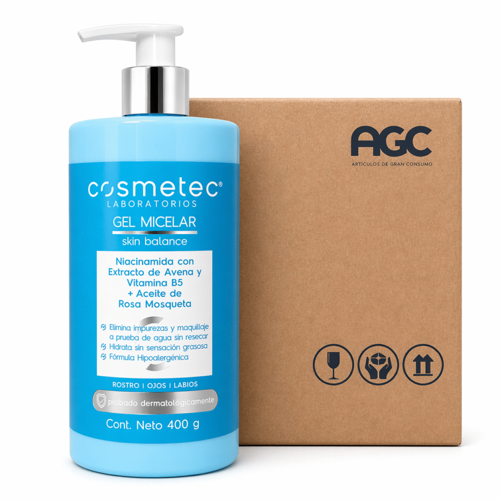 Caja Cosmetec Gel Micelar Niacinamida Avena y B5 400Gr (6 Pzs)